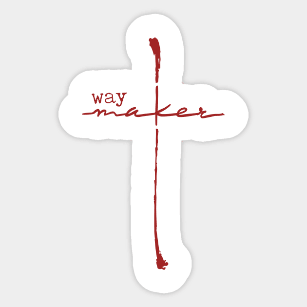 Way Maker Cross Design Sticker by Brave Creative Design Products